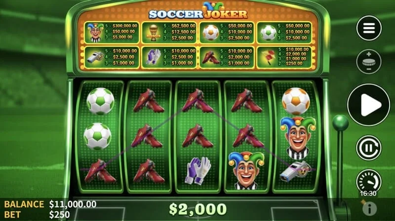 Soccer Joker - combinación ganadora en los carretes